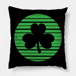 Vintage Shamrock Silhouette - St. Patricks Day Pillow