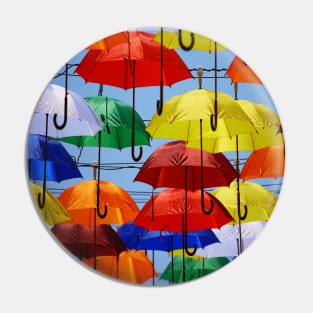 Dynamic Colors Lively Umbrellas Pin