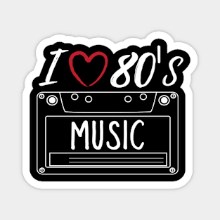 I Love 80's Eighties Music Retro Vintage Style Cassette Tape Magnet