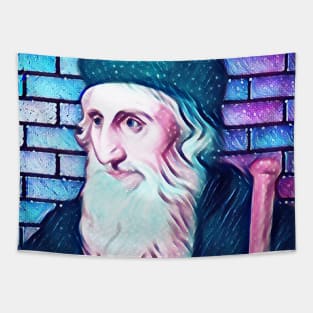 John Wycliffe Snowy Portrait | John Wycliffe Artwork 12 Tapestry