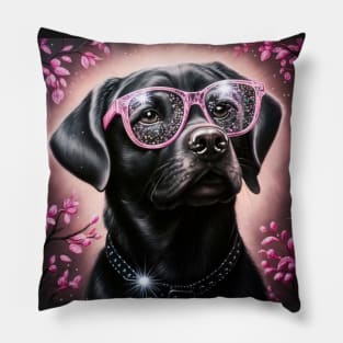 Floppy Black Labrador Pillow