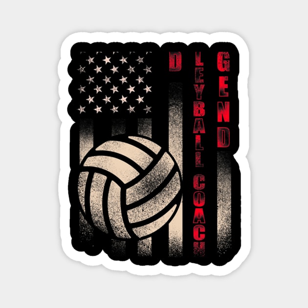 Dad Volleyball Coach Flag Fathers Day Magnet by Typewriter Lovecraft
