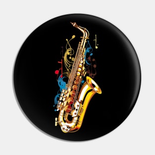 Expressive Saxophone Art Pin