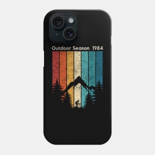 Outdoor Season 1984 Retro Cycling Outdoor Sports Retro Sunset Design Phone Case