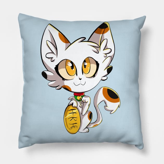 Lucky Cat Pillow by SpookytheKitty2001