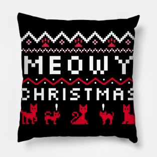 Merry Christmas in cat Pillow