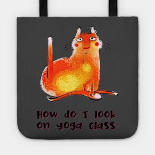 How do I look on yoga class funny yoga and cat drawing Tote