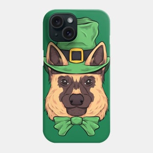 german shepherd st patricks day dog funny cute Phone Case