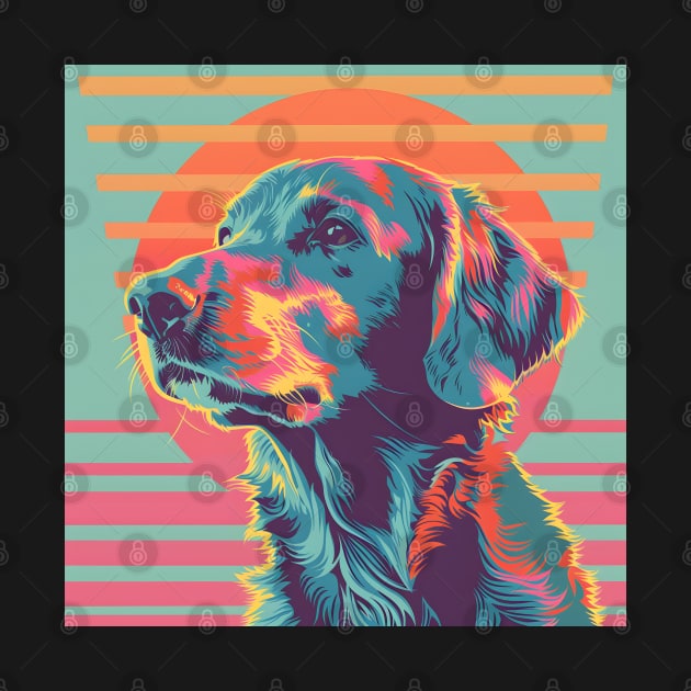 Retro Flat-coated Retriever: Pastel Pup Revival by NatashaCuteShop