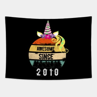 Vintage awesome Since 2010 10th birthday gif shirt Tapestry