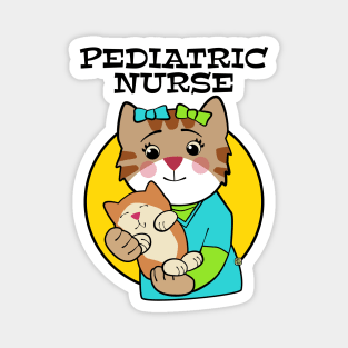 Pediatric Nurse Cat with Kitten Magnet