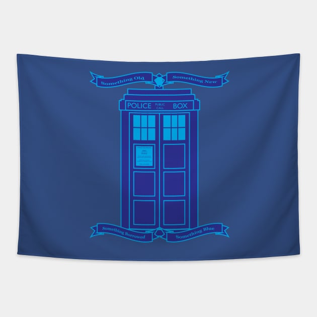 Wedding Tardis Tapestry by Boxless