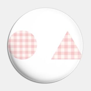 Pink Gingham Shapes Pin