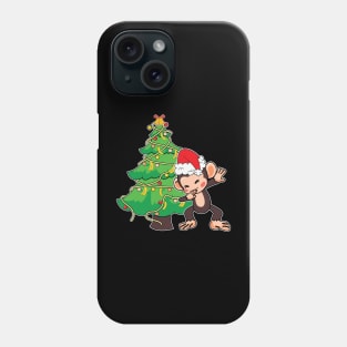 Dabbing Kawaii Monkey Christmas Tree Phone Case