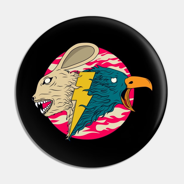 Rabbit & Eagle Pin by dotphix