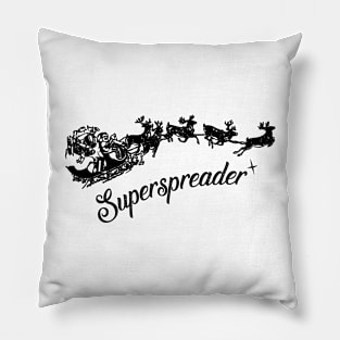 Superspreader Santa | Father Christmas Covid19 | Black Print Pillow