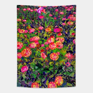 Trippy Multicolor Flower Garden Tapestry