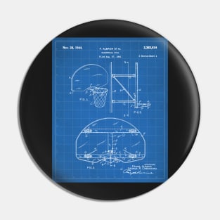 Basketball Net Patent - Basketball Fan Coach Player Art - Blueprint Pin