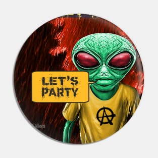 Retro 80's Alien Sci Fi Comic Book Style Pin