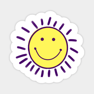 Smiling Yellow Sun Magnet