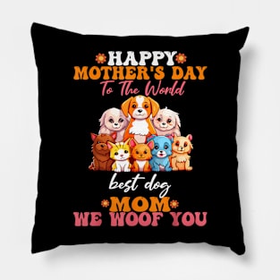 Mother's Day To The World Best Dog Mom  pets cat Pillow