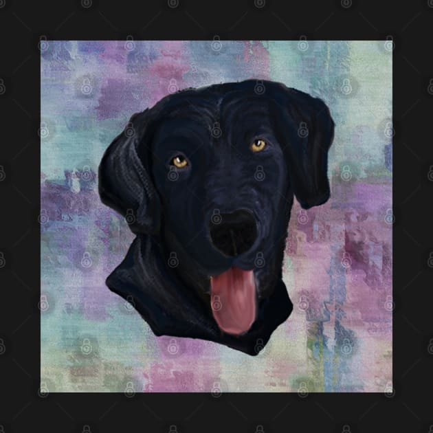 Dog Lover Custom Gifts, Black Lab Graphic Design Painted Abstract Art Labrador Dog Gift by tamdevo1