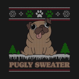 Pugly Sweater Ugly Christmas Sweater Funny Pug T-Shirt