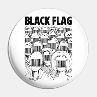 Barcode face Black Flag Pin