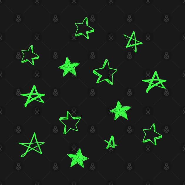 small green star doodle pattern by AdelDa