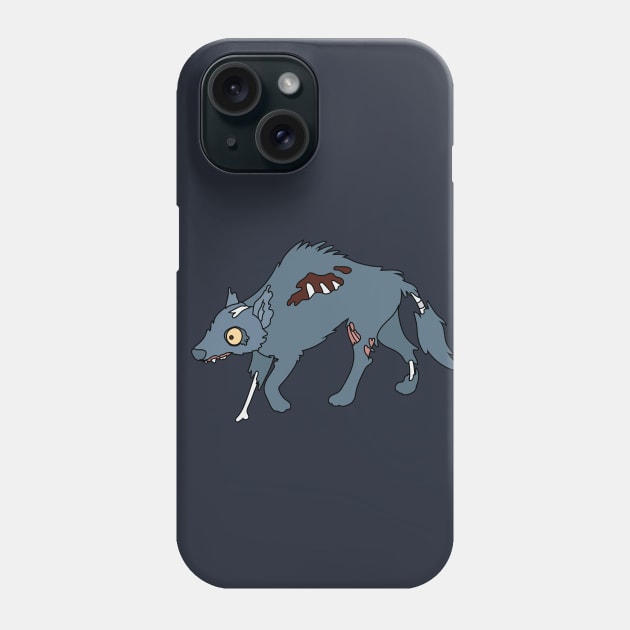 Zombie Wolf Cartoon // Funny Halloween Zombie Phone Case by SLAG_Creative