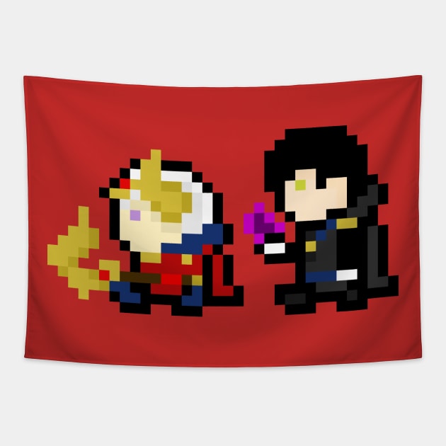 Edelgard and Hubert 8 bits Tapestry by urufangu