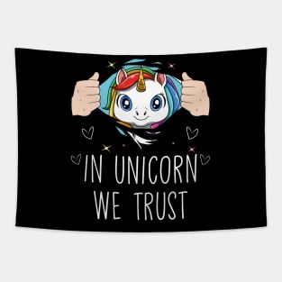 Cute Unicorn Horn Pretty Rainbow Colors Funny Quote Tapestry