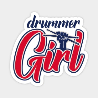 Drummer Girl Retro Magnet
