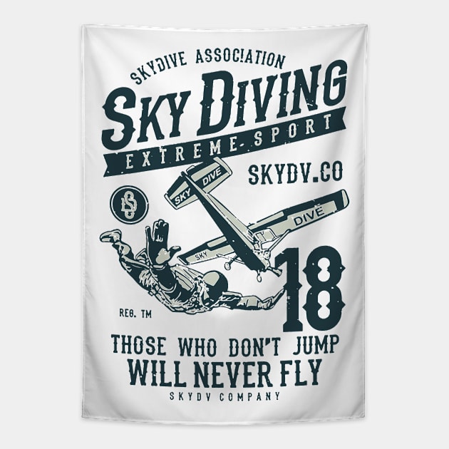 Sky Diving Extreme Sport Tapestry by JakeRhodes