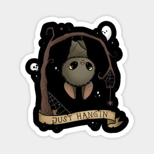 Just Hangin - Battholomew - Spooky Cute Bat for Halloween Magnet