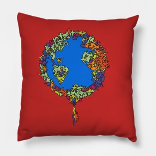 doodle people planet Pillow