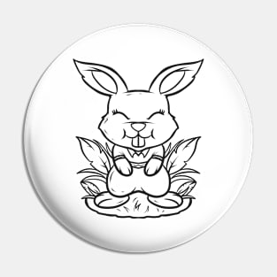 Cute Easter Bunny As Color In Easter Pin