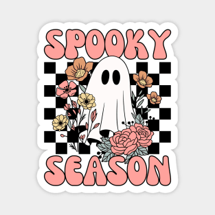 Retro Vintage Floral Cute Ghost Spooky Season Halloween Party Magnet