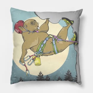 Capybara rock climbing Pillow