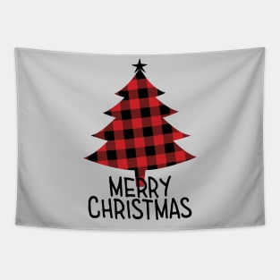 Merry Christmas Tree design, Plaid, Checkered, Christmas Shirt Tapestry