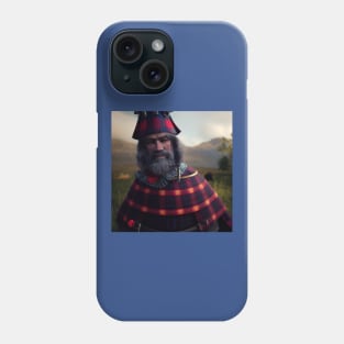 Scottish Highlander in Clan Tartan Phone Case