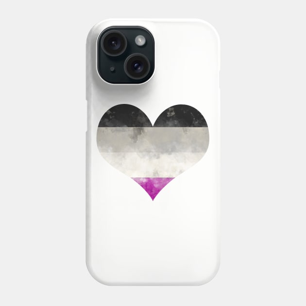 Ace Pride Heart - Watercolor Phone Case by MeowOrNever