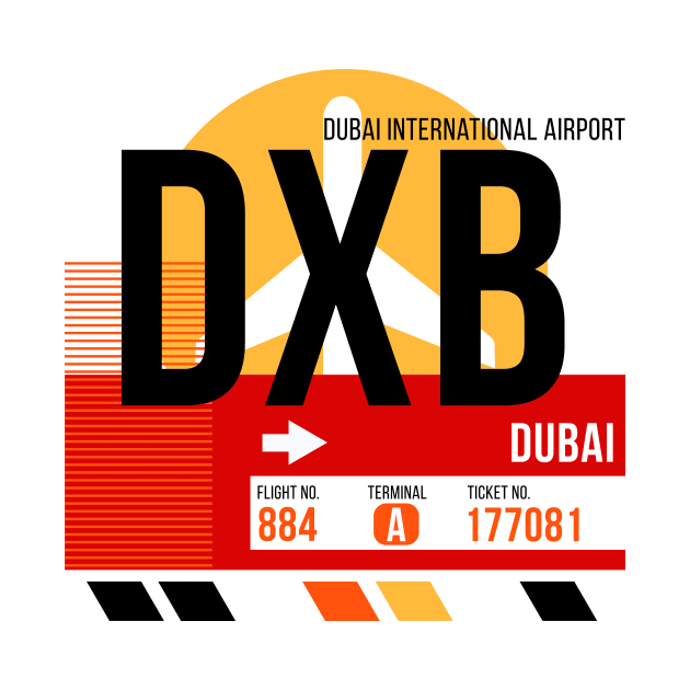 Dubai (DXB) Airport // Sunset Baggage Tag by Now Boarding