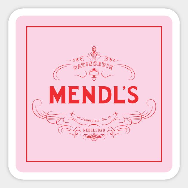 Mendls Pastry Box (Grand Budapest Hotel) Sticker for Sale by