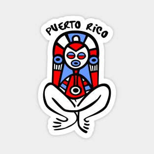 Puerto Rico Taino Atabey Boricua Flag Colors Text Magnet