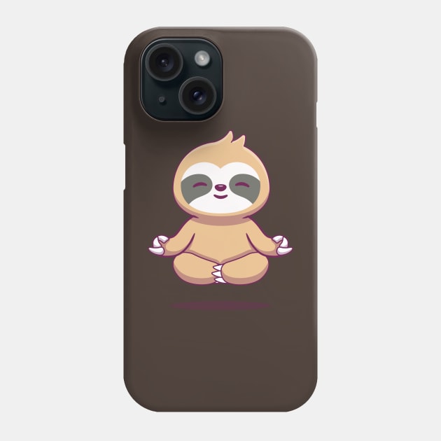 Cute Sloth Yoga Phone Case by MaiKStore