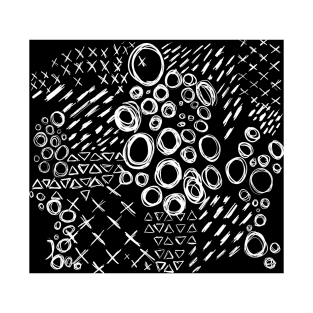 Scribble Abstract Drawn Pattern T-Shirt