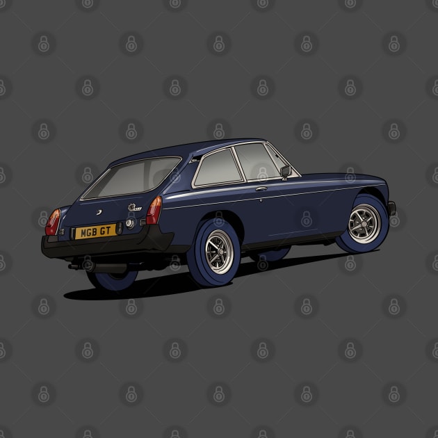 MG MGB GT Coupe Classic Car in blue by Webazoot