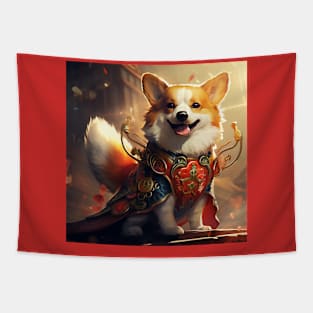 Chinese Festival Corgi Tapestry