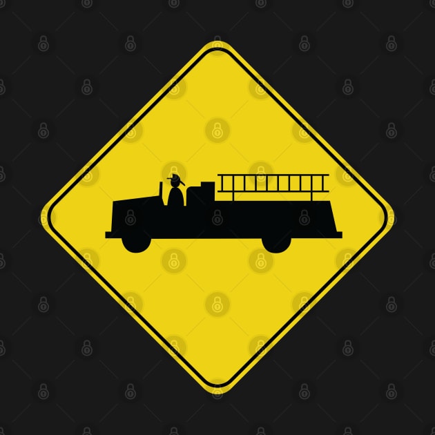 Caution Road Sign Fire Truck by shanestillz